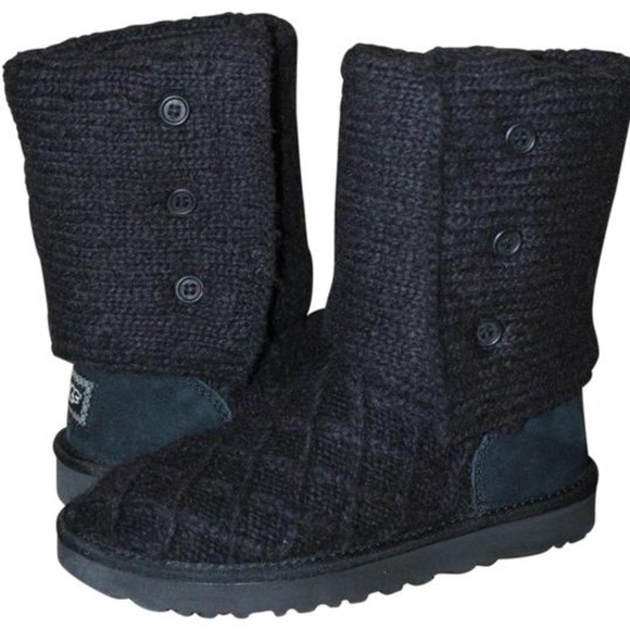 UGG Shoes - UGG Women's Lattice Cardy Sweater Suede Boot 11